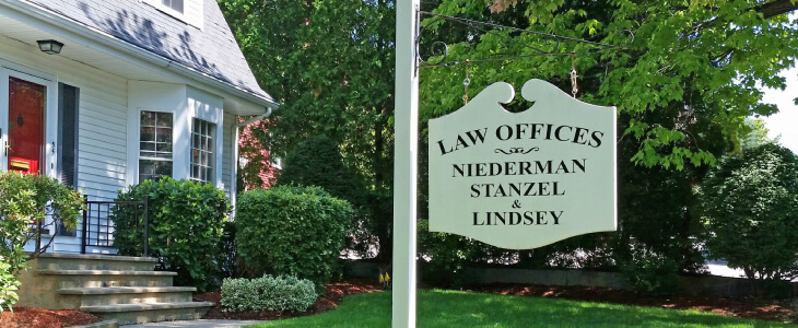 law office of neiderman stanzel and lindsey building and sign about us